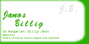 janos billig business card